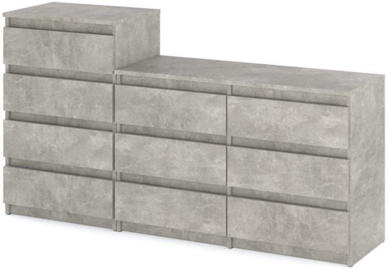 Komoda 10 Szuflad 160cm Duża Szafka Rtv Meblościanka Salon Sypialnia Beton
