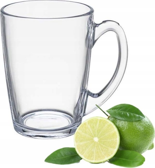 Galicja Szklanka z uchem 330 ml gładka przezroczysta do kawy herbaty