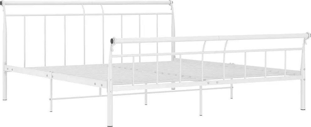 Elior Białe metalowe łóżko małżeńskie 160x200 cm - Keri