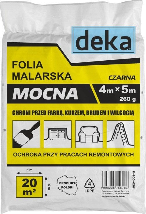 Folia malarska EPM FOLIA MALARSKA MOCNA CZARNA 4*5M 300G