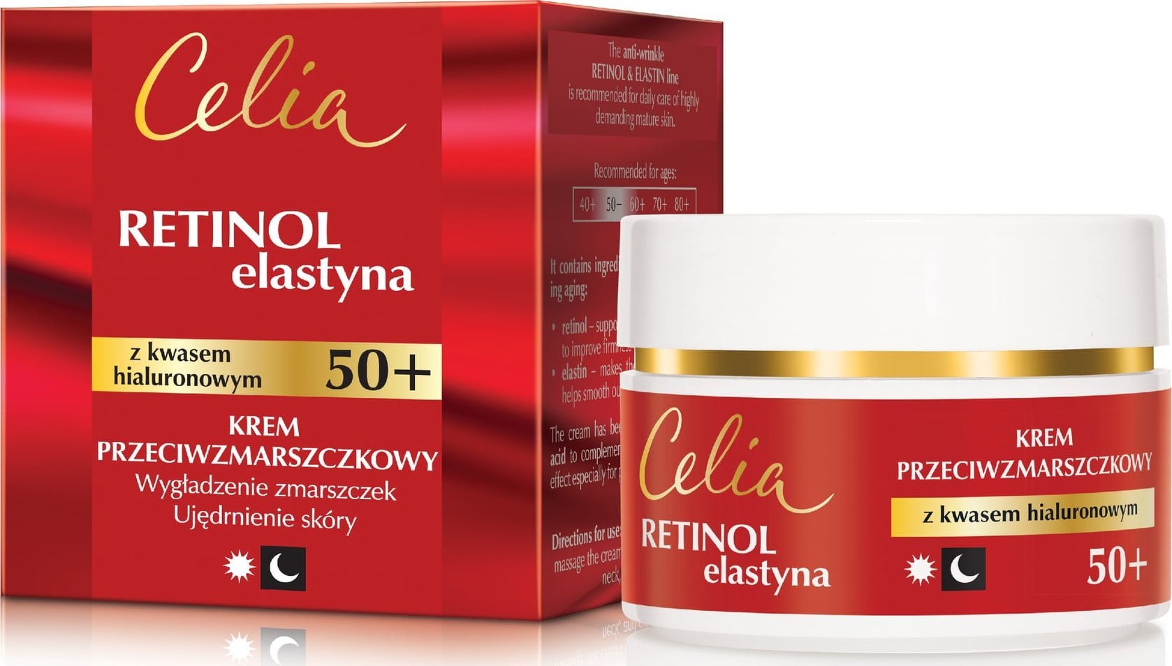Celia Retinol Elastyna Krem przeciwzmarszczkowy z kwasem hialuronowym 50+ 50 ml