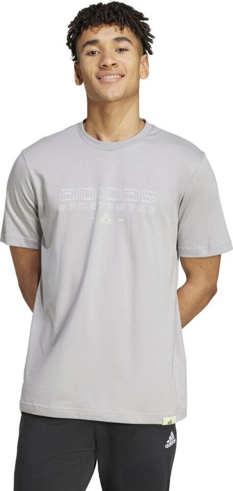 Adidas Koszulka męska adidas Tech Linear Graphic szara IY0728 XL