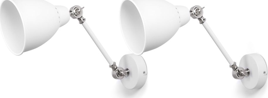 Kinkiet Beliani Zestaw 2 lamp ściennych metalowych biały MISSISSIPPI