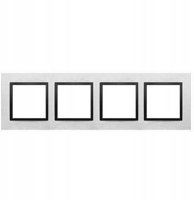 Kontakt-Simon Simon 54 Nature* Ramka 4-krotna metalowa Inox Nero DRN4/82