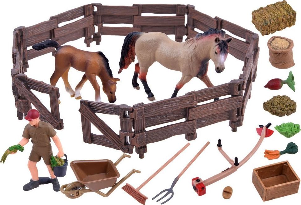 Figurka Jokomisiada Zestaw zwierząt - Konie, zagroda, farma (ZA2991 A)
