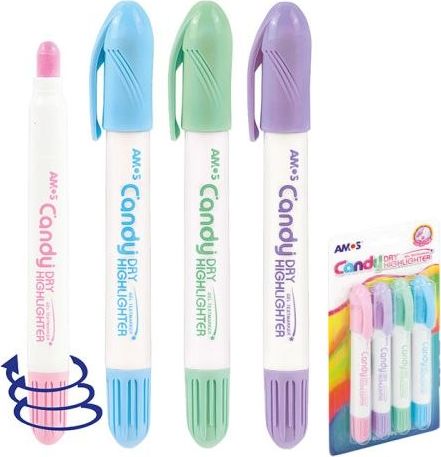 Amos Zakreślacz w sztyfcie 4 kolory AMOS