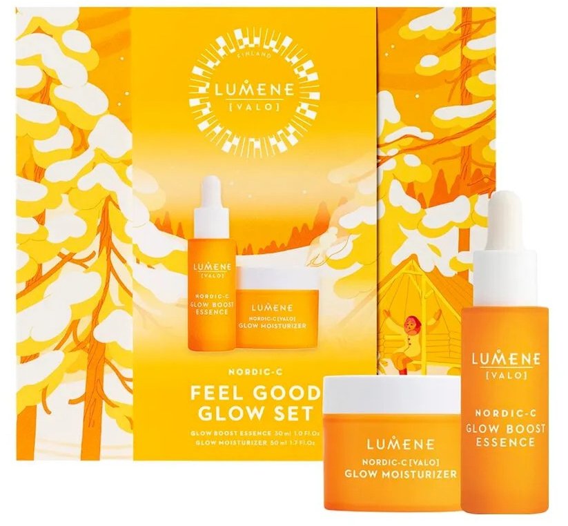 Lumene Nordic-C [Valo] Feel Good Glow Gift Set zestaw esencja do twarzy 30ml + krem do twarzy 50ml