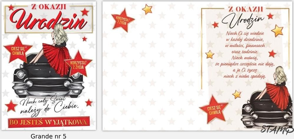 Stamp Karnet Grande + koperta wzór nr 05 Urodziny