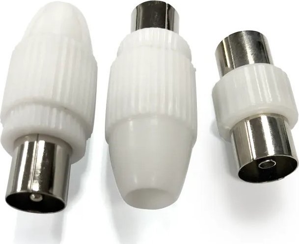 Aigostar Złącze antenowe TV 2 SZTUKI + gniazdo TV jeden-do-jednego białe Złącze antenowe TV 2 SZTUKI + gniazdo TV jeden-do-jednego białe