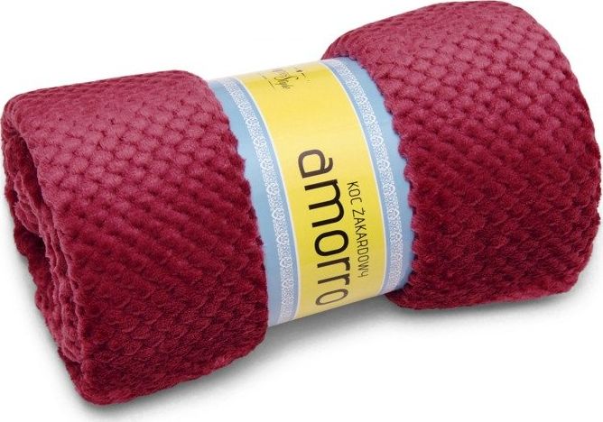Darymex Koc Mikrofibra Żakard Amorro Bordo Pled 150x200