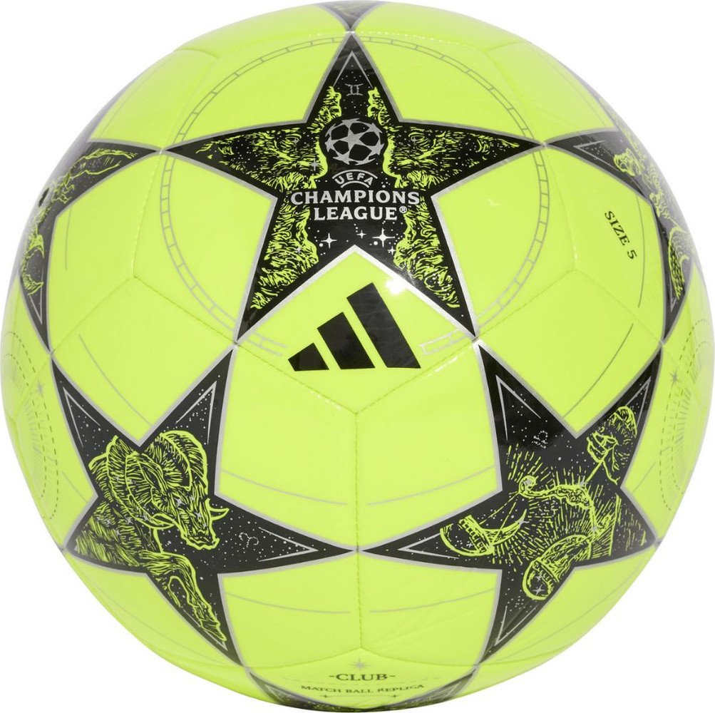 Piłka nożna adidas UCL Club 25/26 League Stage żółto-czarna JP1537 5