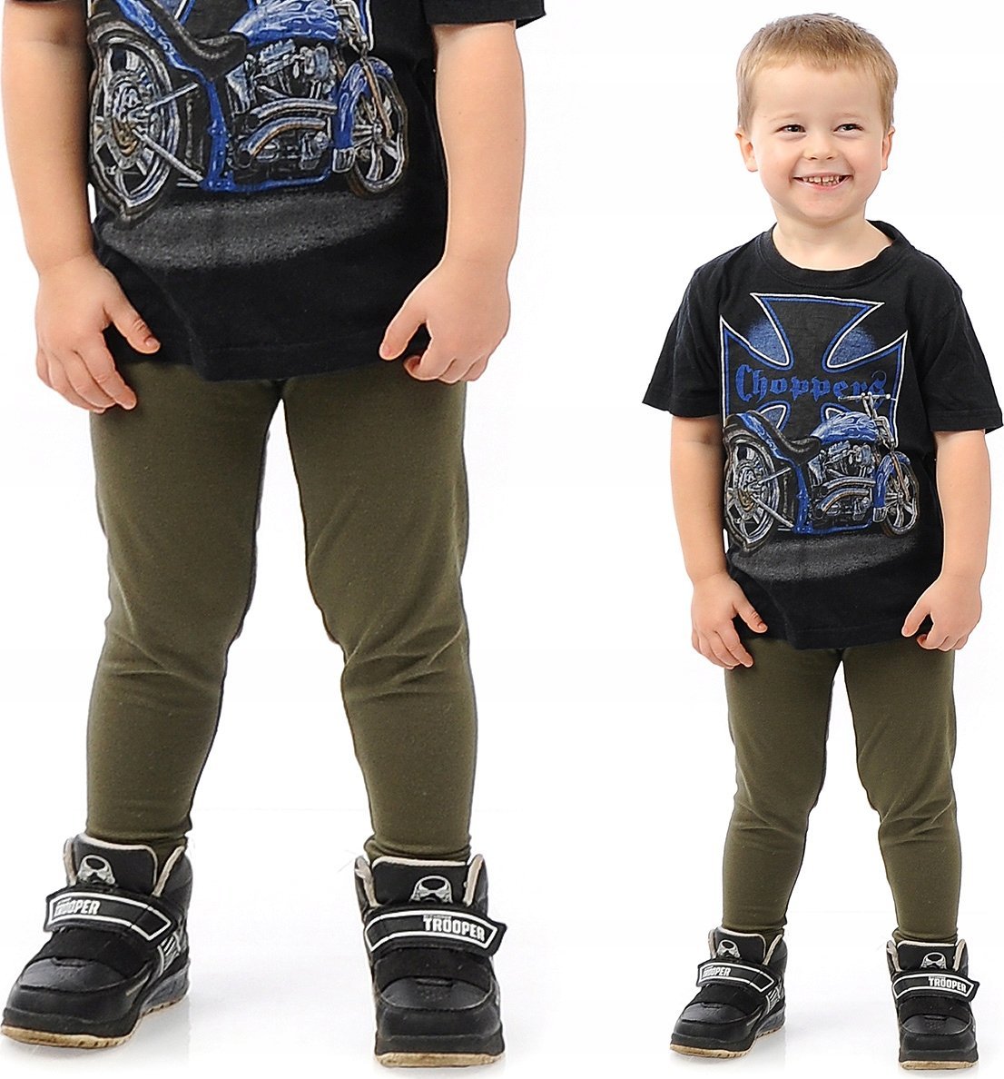 Getry chłopięce Długie legginsy Spodnie Khaki 146