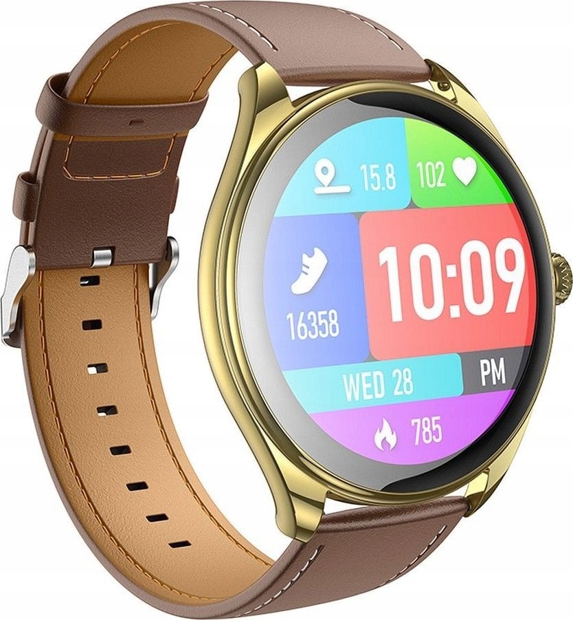 Smartwatch Hoco HOCO smartwatch z funkcją rozmowy AMOLED Y22 złoty szampański