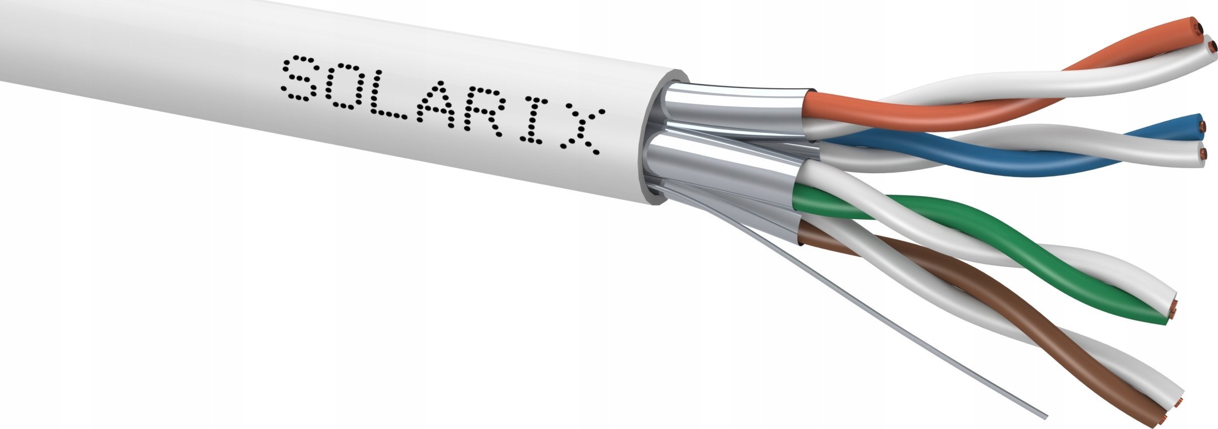 Solarix Kabel instalacyjny Solarix STP, Cat6A, drut, LSOH, cewka 500m SXKD-6A-STP-LSOH
