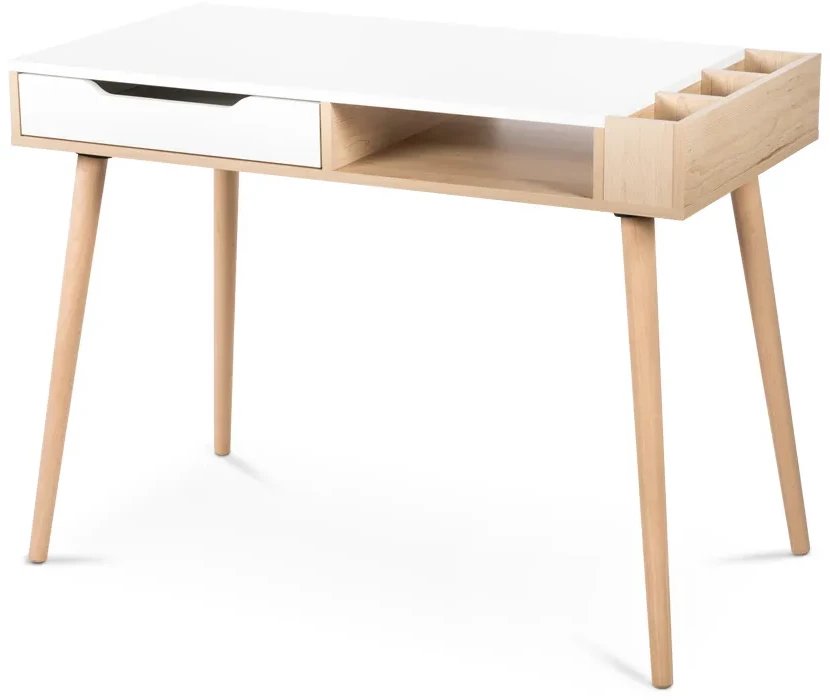 Biurko SOFIE białe/buk LITTLE SKY