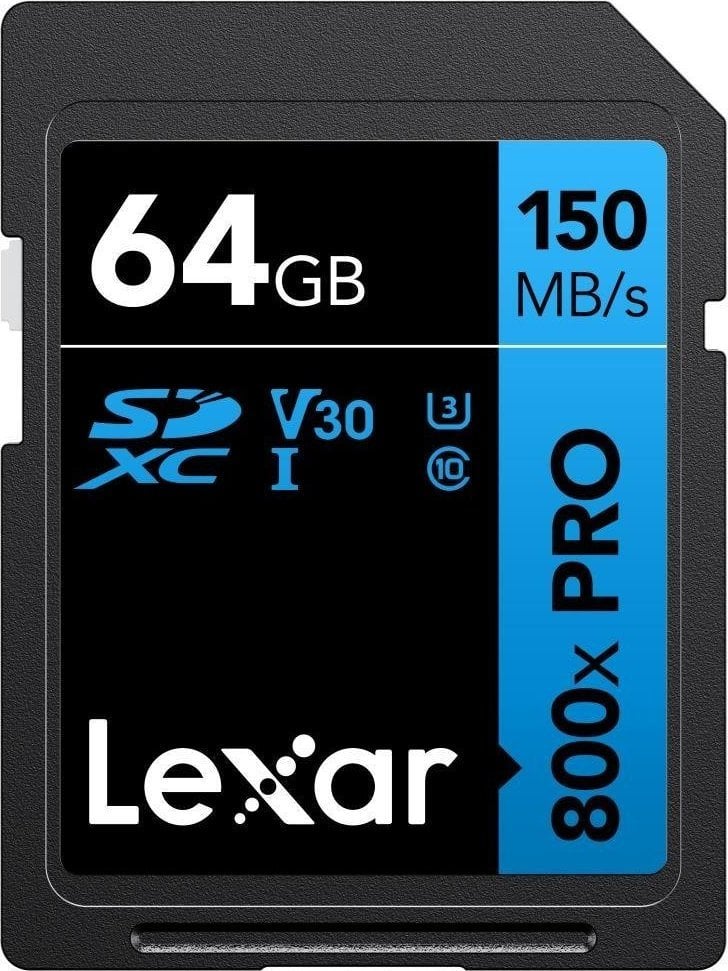Karta Lexar 800X Pro SDXC 64 GB Class 10 UHS-I/U3 V30 (LSD0800P064G-BNNNG)