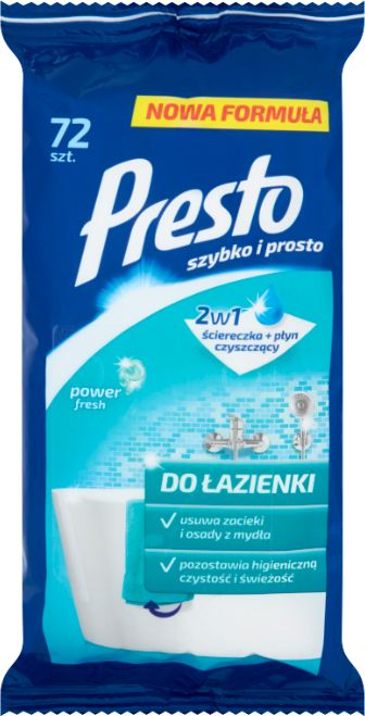 Presto Chusteczki presto nasączone do łazienki 72/p