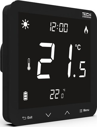 Tech Sterownik ST-297V3 pokojowy dwustanowy podtynkowy (3 mm szkło) czarny