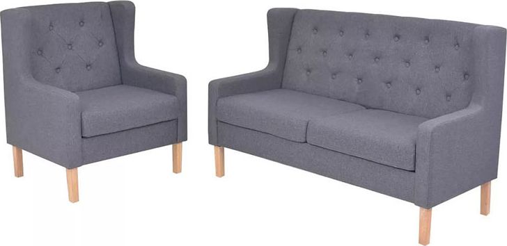 Elior Szary zestaw wypoczynkowy w stylu uszak - Bianco 2Q