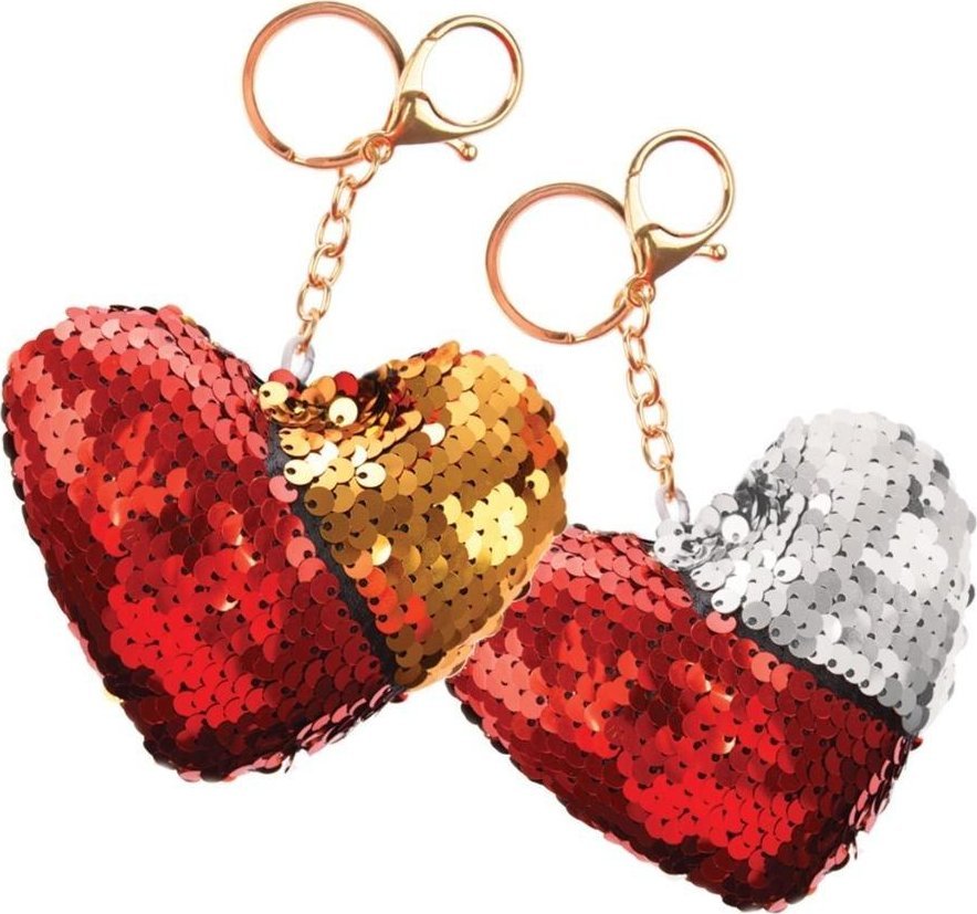 Breloczek serduszko cekiny dwustronne MIX