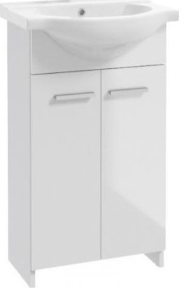 Deftrans Szafka łazienkowa z umywalką biała 50 cm Marlena