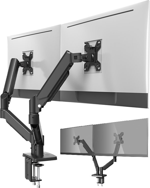 VETOUSON Gazowy Uchwyt na 2 Monitory Dwa x 13-32 cale Regulowany Biurkowy