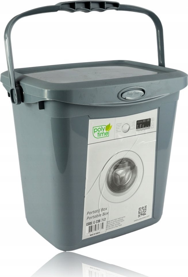 Pojemnik na proszek z pokrywką 7 l SZARY 235X260X185 MM