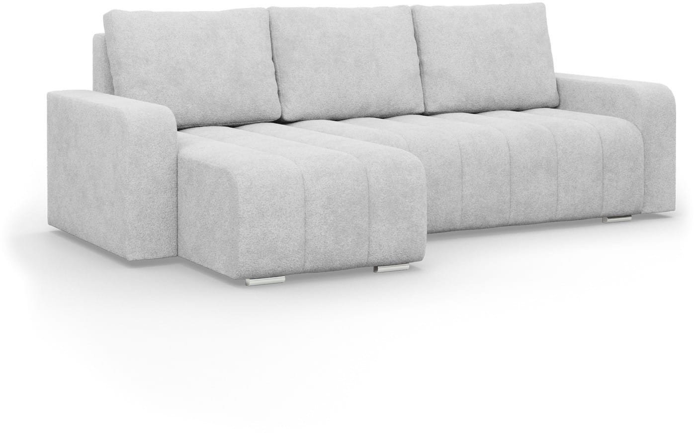 Narożnik z poduszkami, Velluto, 237x144x87 cm, jasny szary | TYLETEGOTU