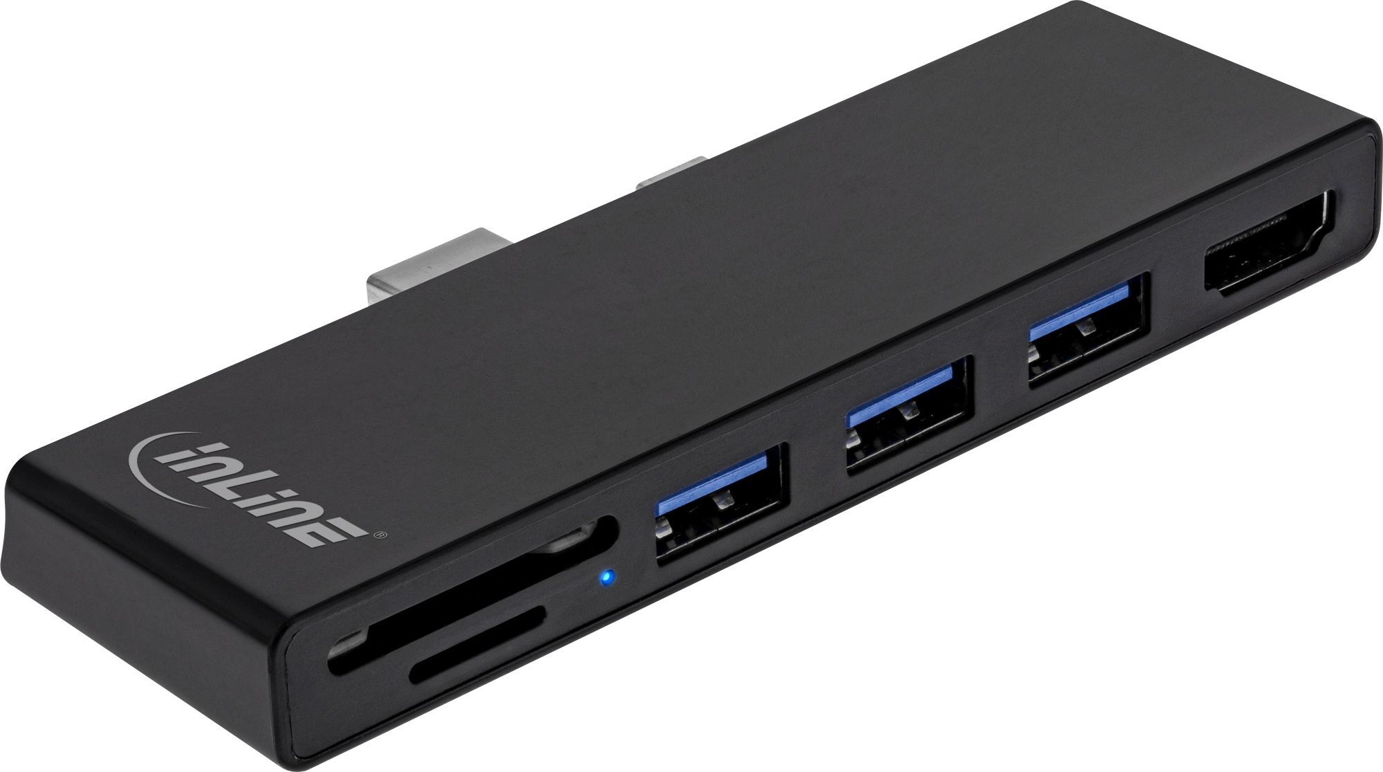 Canyon InLine® MultiHub, Surface Pro 4/5/6, 3-Port USB 3.2 Type-A female, HDMI 4K, Cardreader, black