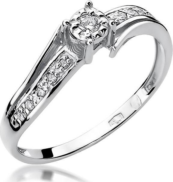 Best Diamonds złoty pierścionek z brylantem 0.10ct 11