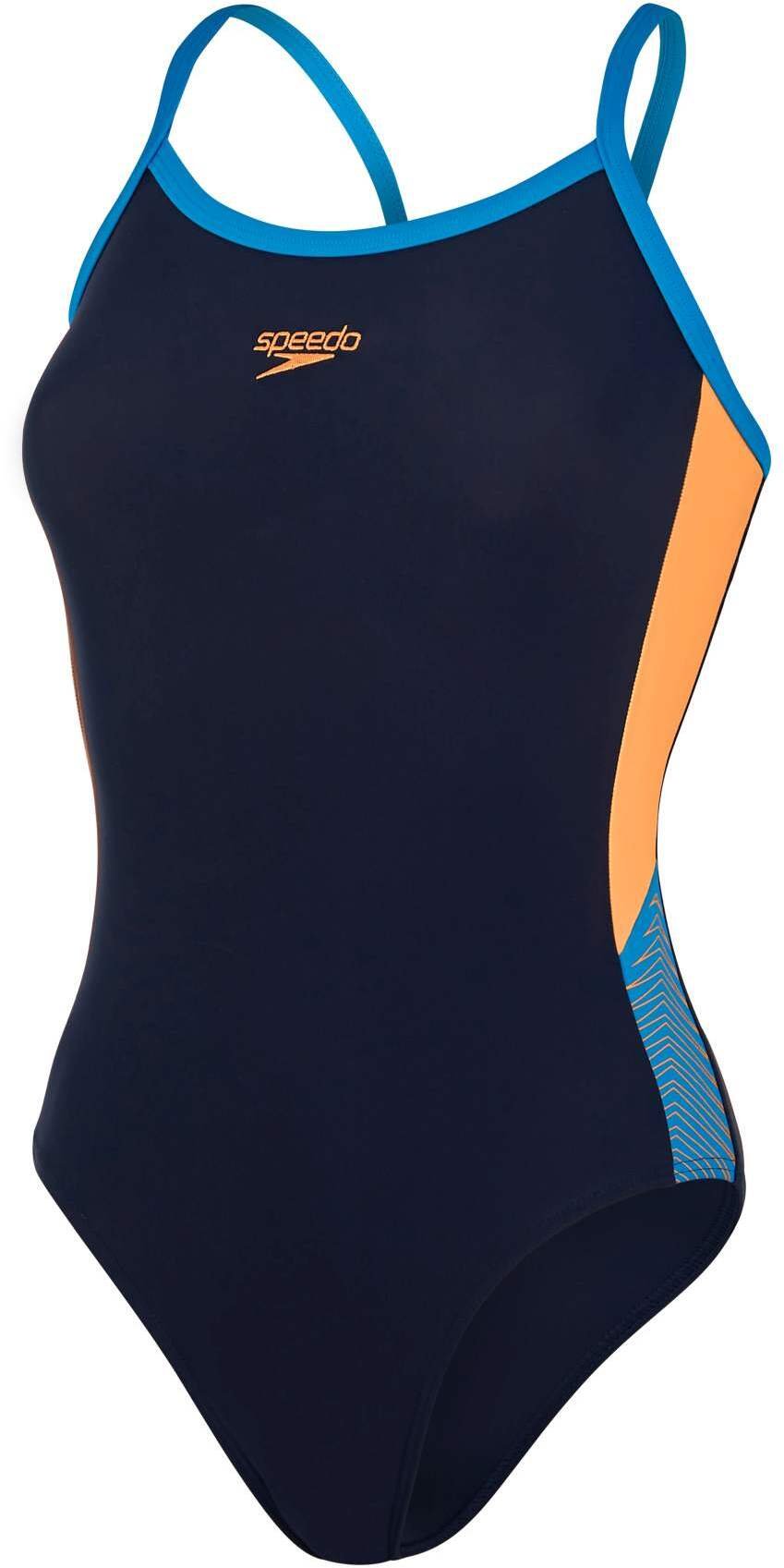 Speedo STROJE PŁYWACKIE WOMEN'S DIVE TSRP MSBK AF TRUE NAVY/POOL/PAPAYA PUNCH 8-12912H143 D38 T34