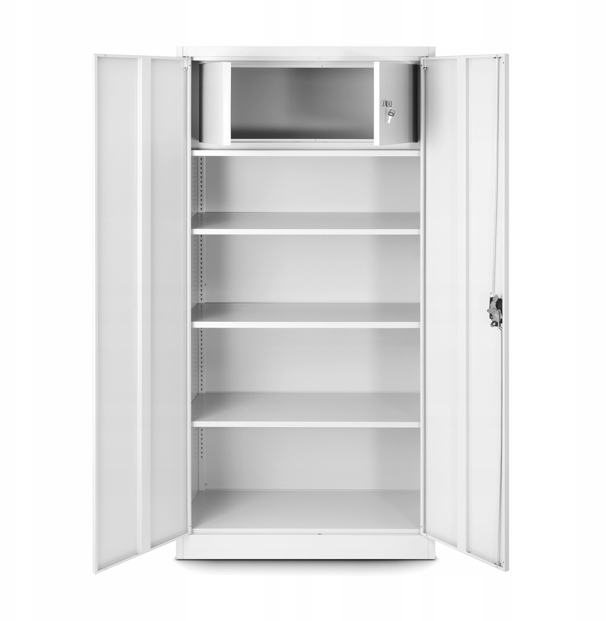 Aktenschrank mit Geheimfach TOMASZ, 900 x 1850 x 450 mm, weiß