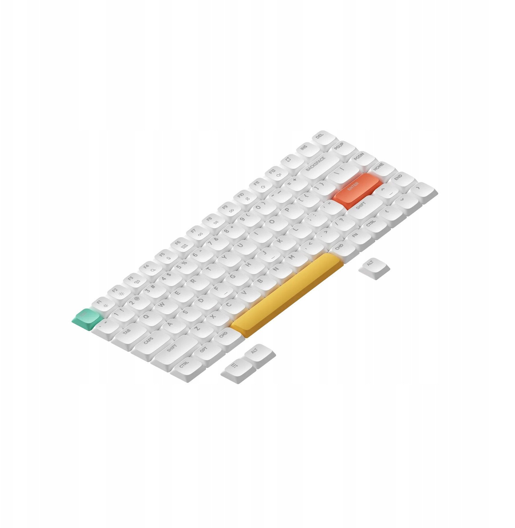 Nuphy - nSA Shine-through ABS Keycaps - Nasadki do klawiatury niskoprofilowej Air 75 / Air 96 V2 Białe