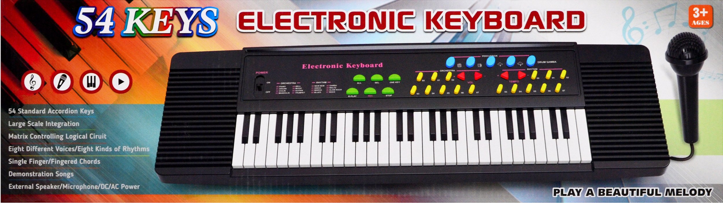 Organki, pianinko, keyboard z mikrofonem, 50 cm