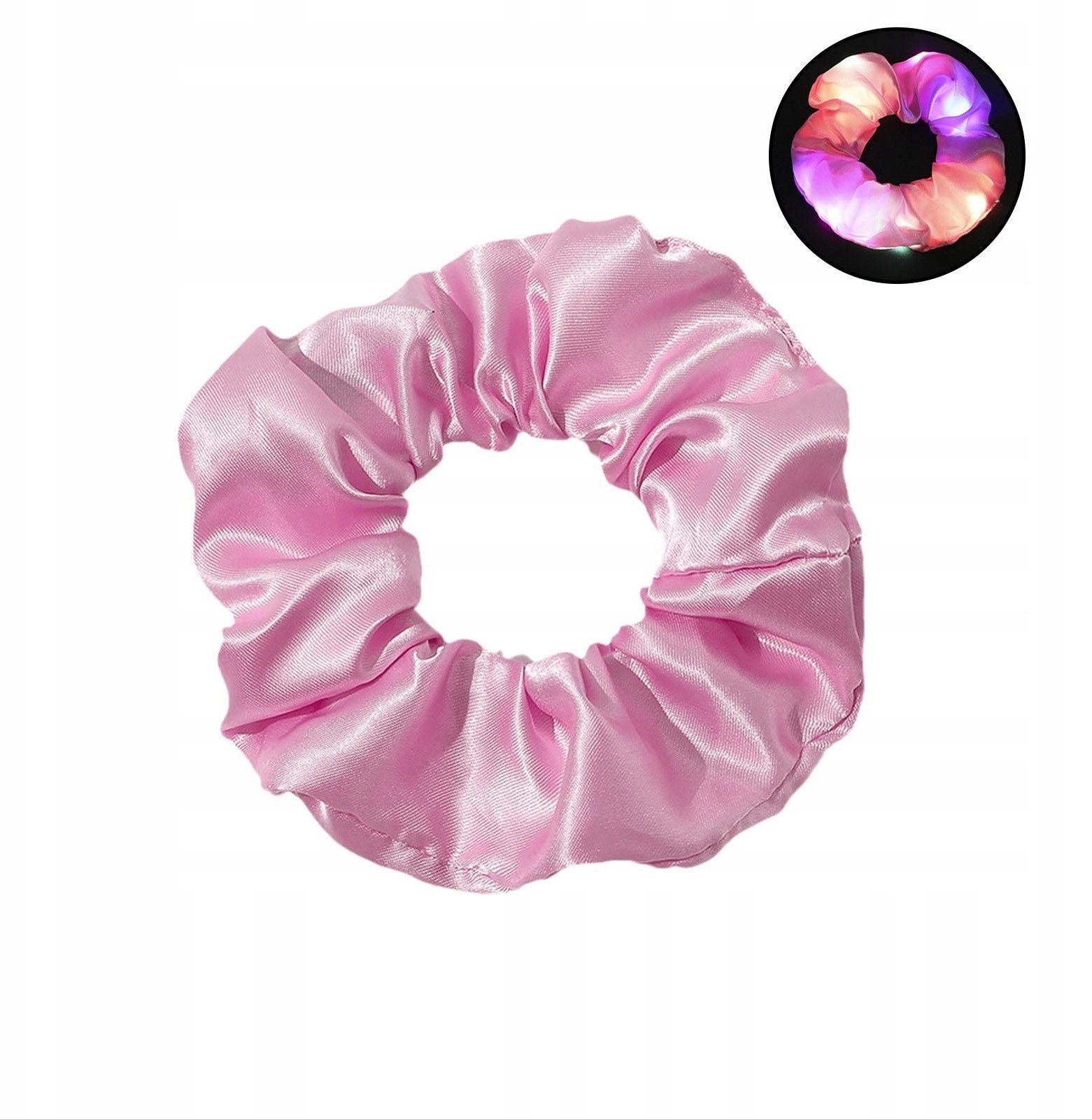 FROTKA OPASKA DO WŁOSÓW GUMKA LED Świecąca na IMPREZĘ GLOW PIĘKNA Różowa