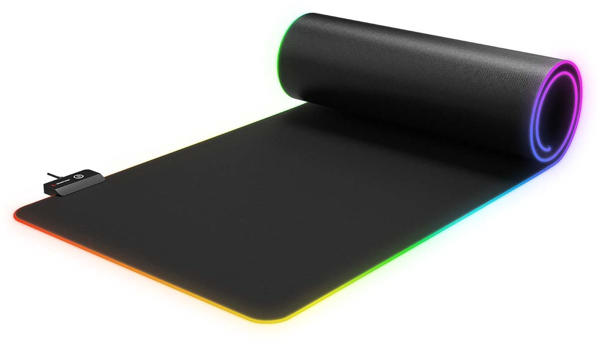 Rampage podkładka gamingowa pod klawiaturę i mysz 30x80cm, RGB, czarna (MP-24 RGB)