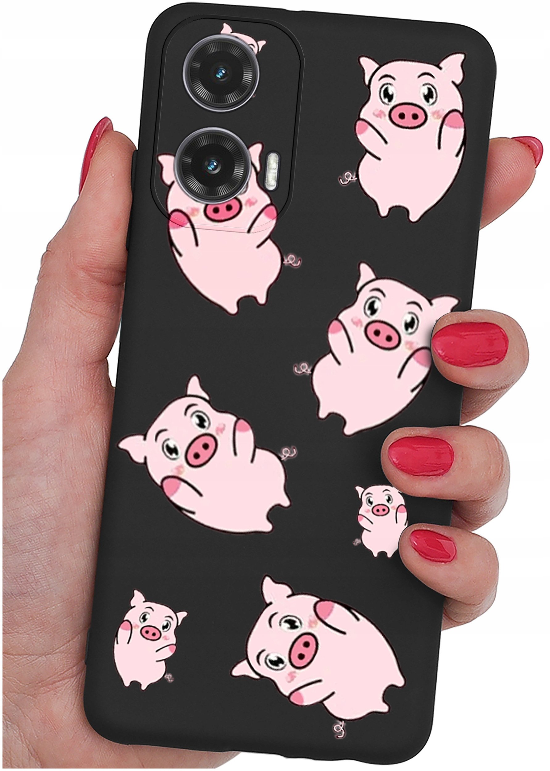 krainaGSM Etui do Motorola Moto G35 5G wzory | SILIKONOWE MATT CASE + SZKŁO 9H