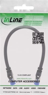 InLine InLine® Patch cable armoured, U/FTP, Cat.6A, black, 0.5m