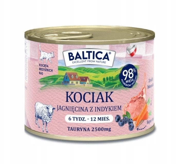 BALTICA SMAKI REGIONÓW Kociak Jagnięcina z indykiem 185g 185g