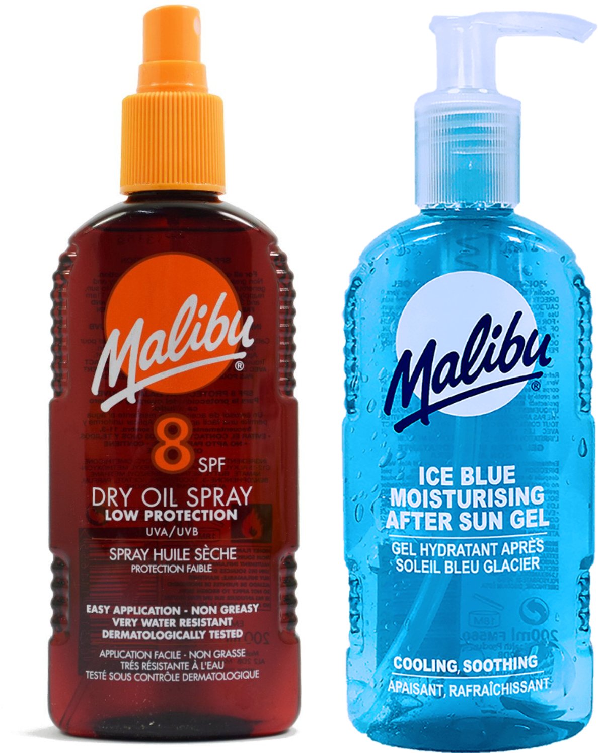 Malibu Olejek Brązujący SPF8 200ml + Żel Po Opalaniu 200ml