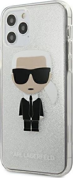 Karl Lagerfeld Karl Lagerfeld KLHCP12MPCUTRIKSL iPhone 12/12 Pro 6,1" srebrny/silver hardcase Glitter Ikonik Karl