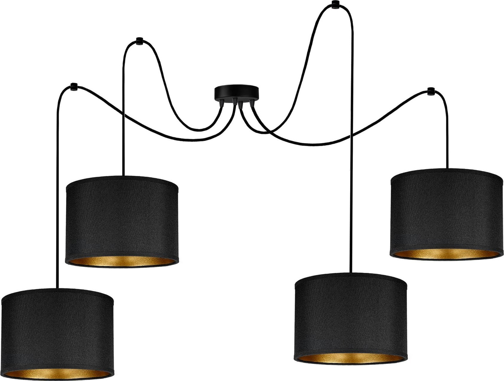 Lampa wisząca Orno KYLO 4P E27, lampa wisząca, max. 4x60W, czarna