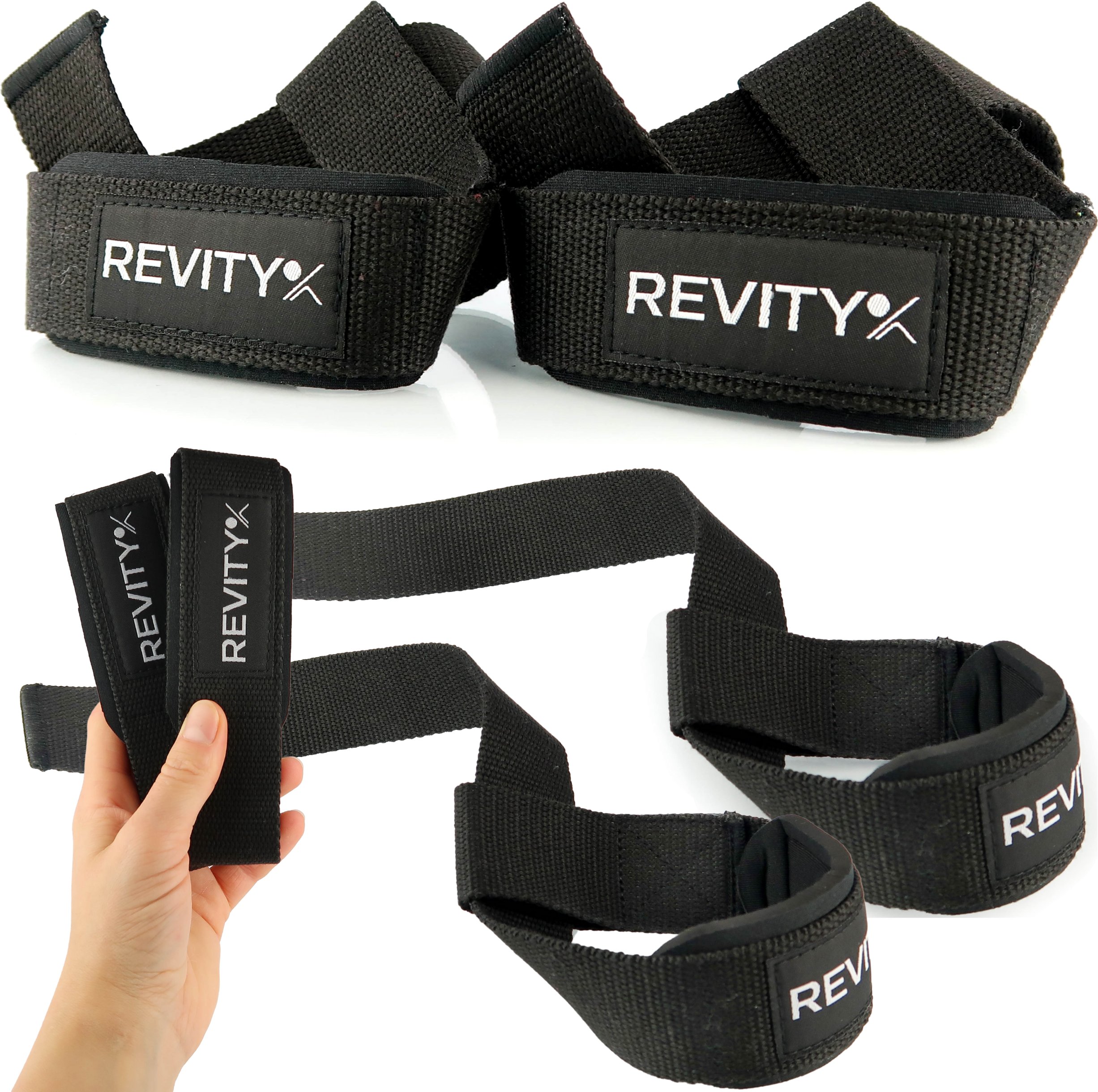 Paski do treningu siłowego Revity do martwego ciągu i ćwiczeń ze sztangą 2 szt.