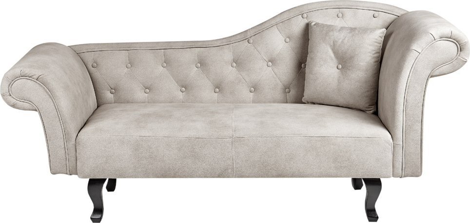 Beliani Szezlong welurowy prawostronny beżowoszary LATTES II