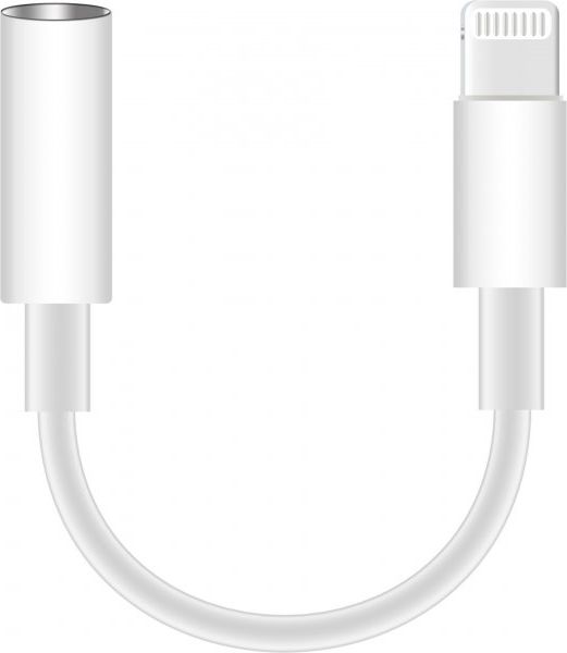 Adapter USB Platinet Lightning - Jack 3.5mm + Lightning Biały (PMMA9825)