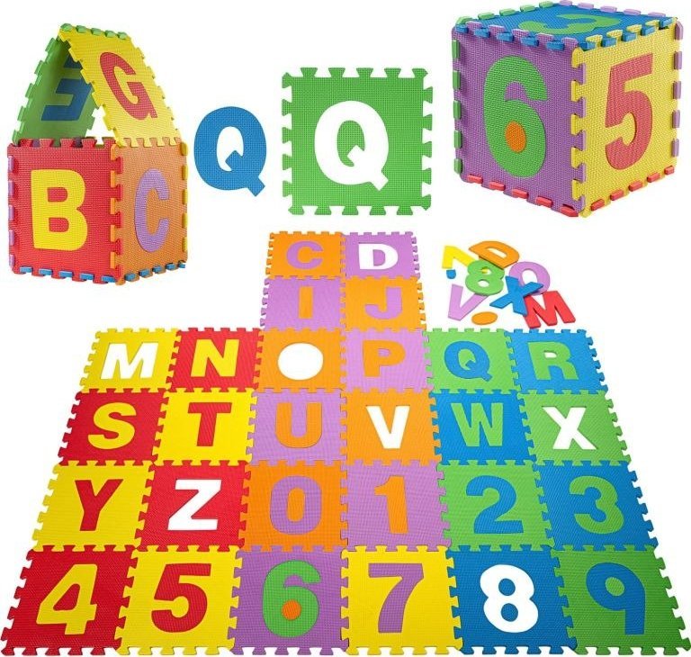 GAMES PLANET Piankowe puzzle cyfry i litery, 86 elementów