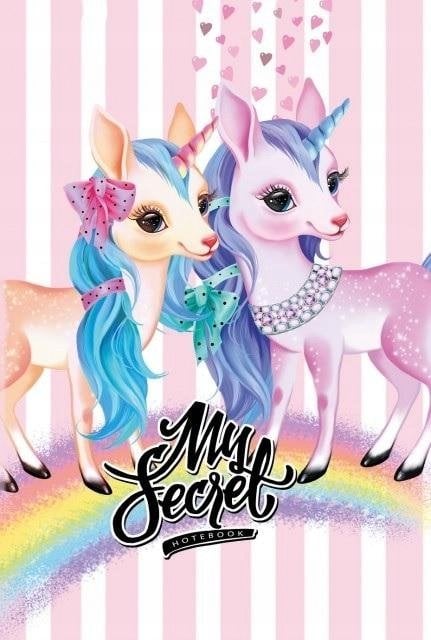 Teka Pamiętnik 135x197/48K kratka TW brokat Jednorożce