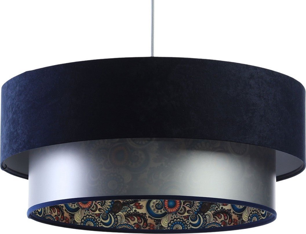 Lampa wisząca Lumes Lampa wisząca z welurowym zdobionym abażurem - S425-Movia