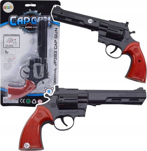 Rewolwer Na Kapiszony Pistolet Rekwizyt Dźwięk Strzału Czarny