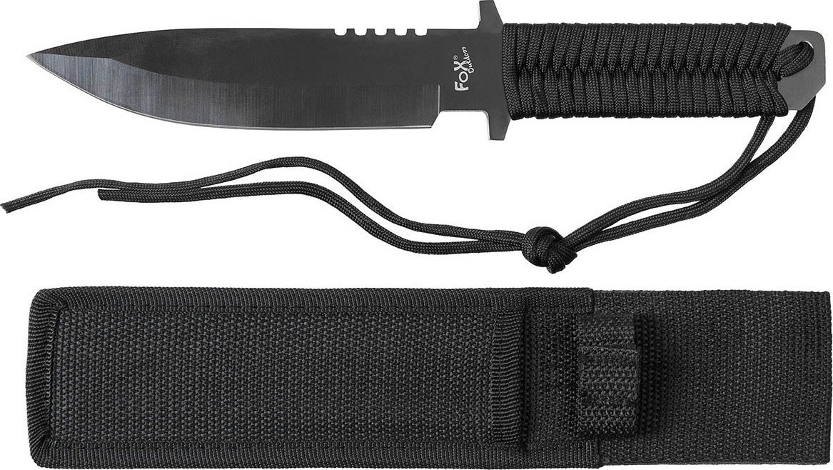 Fox NÓŻ OWINIĘTY NYLONOWĄ LINKĄ CZARNY